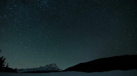 Starry Night Time Lapse over Mt. Hood Oregon. Stock Footage 46230827