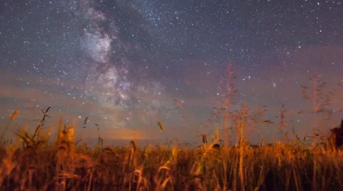 Starry night timelapse Stock Footage 32693102