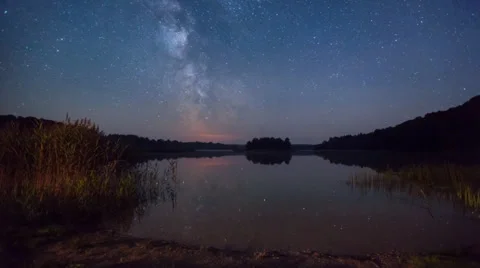 Starry night timelapse Stock Footage 32693128
