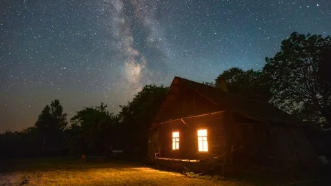 Starry night timelapse Video stock 97542874