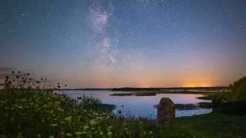 Starry night timelapse Stock Footage 309421467