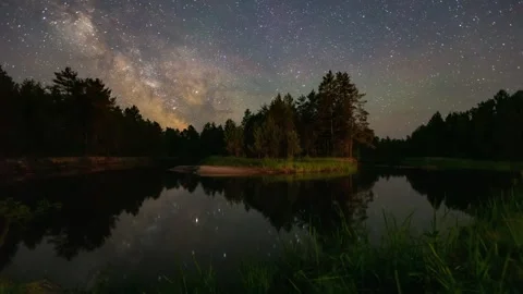 Starry night timelapse Video stock 309421646