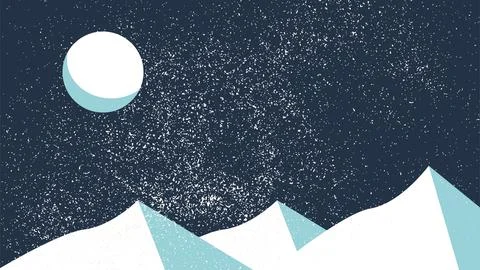 Starry night in winter background stock vector Stock Illustration