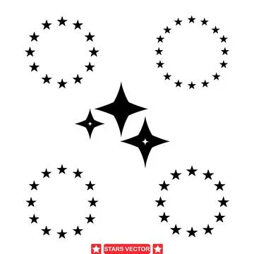 Starry Nights  Mesmerizing Vector Silhouettes for Cosmic Creations Stock Illustration
