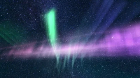 Starry Nightscapes Milky Way Time Lapse Meteor Shower and Aurora Vídeo Stock 314845242