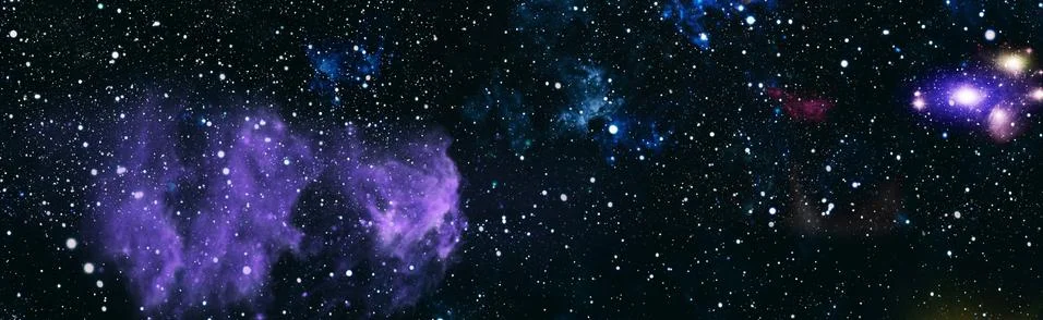 Starry outer space background texture . Blue dark night sky with many stars. Stock Illustration