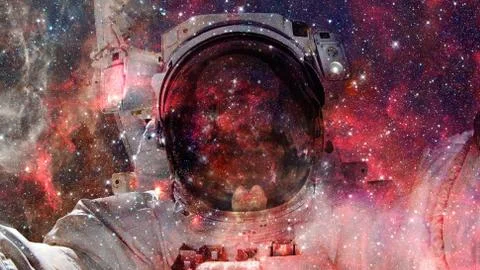 Starry outer space. Elements of this image furnished by NASA. Stock Photos