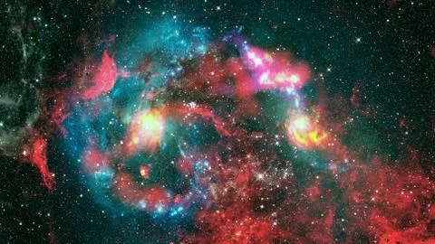 Starry outer space. Elements of this image furnished by NASA. Stock Photos
