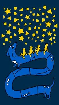 Starry Ride Stock Illustration