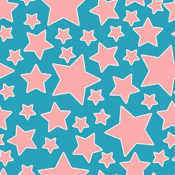 Starry seamless pattern, randomly placed stars background. Vector illustration 스톡 일러스트