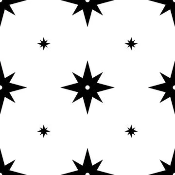 Starry seamless pattern with varying sized stars. Cosmic and celestial. Stock Illustration