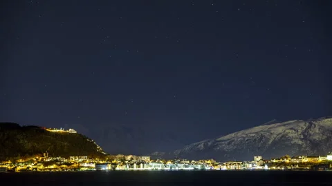 Starry sky above the city Stock Footage 250754161