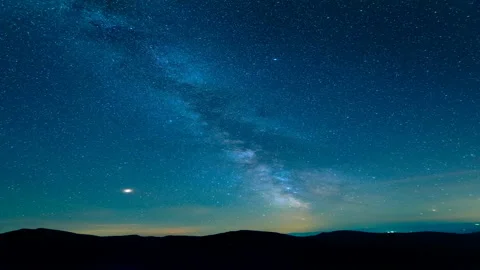 The starry sky above mountains. time lapse Stock Footage 95209764
