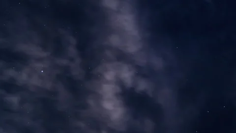 Starry sky and clouds captured in time-lapse format Stock Footage 201168723