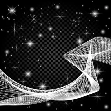 The starry sky on a black background. The White Ribbon. Abstraction. illust.. Stock Illustration