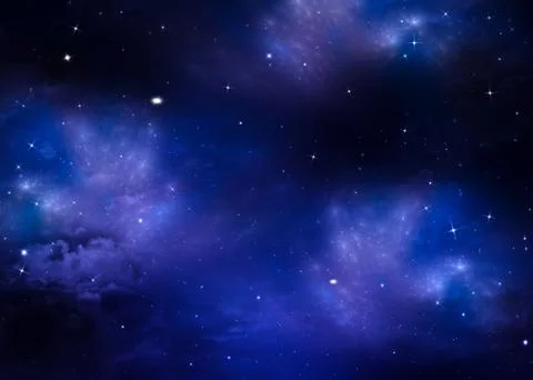 Starry sky, blue background Stock Illustration