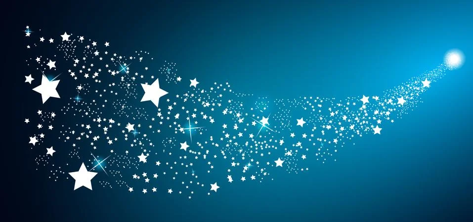 Starry Sky on Blue Background. Vector Illustration Illustrazione stock