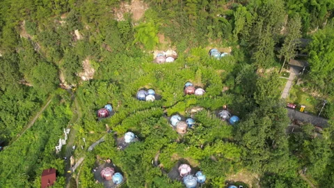 Starry Sky Bubble House4 Stock Footage 252140634