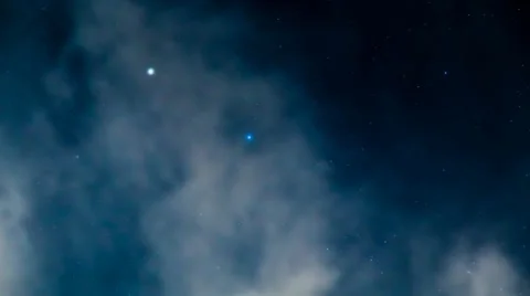 Starry sky with clouds Stock Footage 35545591