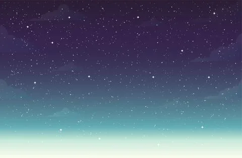 Starry sky with clouds vector illustration Illustrazione stock
