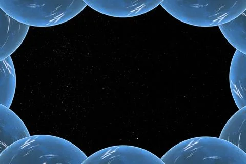 Starry sky in the frame of the planets Stock Photos