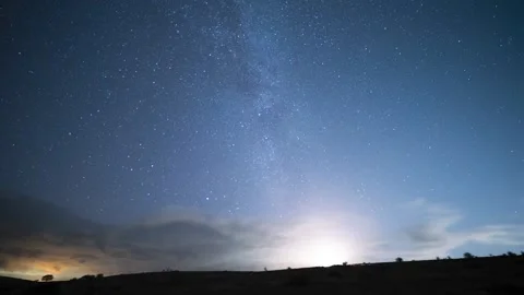 Starry sky landscape   Time Lapse 4K Stock Footage 256281816
