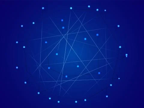 Starry sky map, random schematic bright stars Stock Illustration