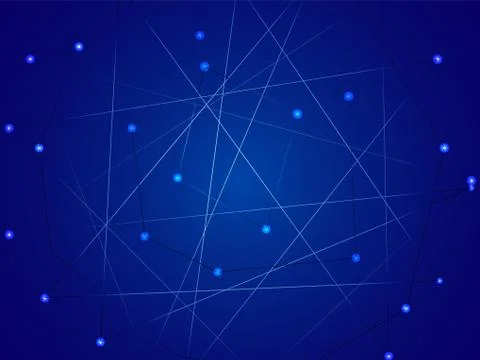 Starry sky map, random schematic bright stars Stock Illustration