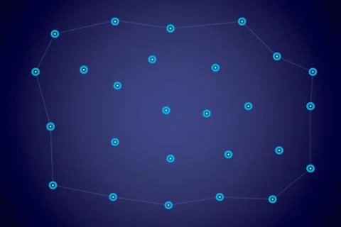 Starry sky map, random schematic bright stars Stock Illustration