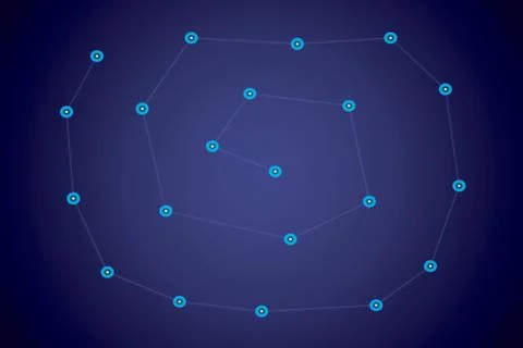 Starry sky map, random schematic bright stars 스톡 일러스트