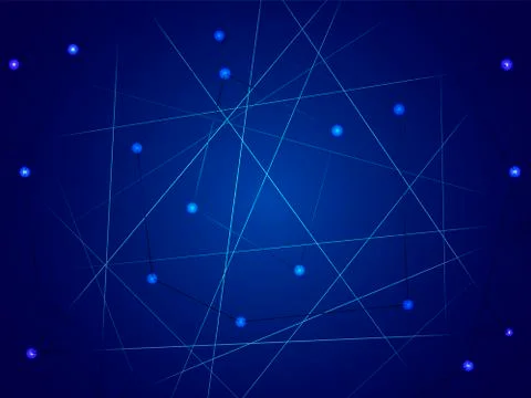 Starry sky map, random schematic bright stars Stock Illustration