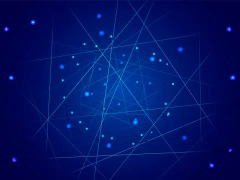 Starry sky map, random schematic bright stars Stock Illustration