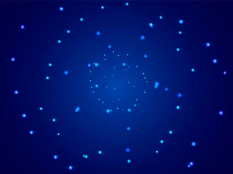 Starry sky map, random schematic bright stars Stock Illustration