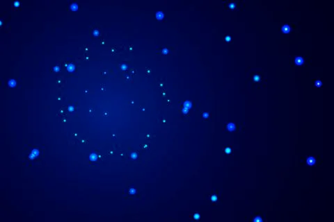 Starry sky map, random schematic bright stars Stock Illustration