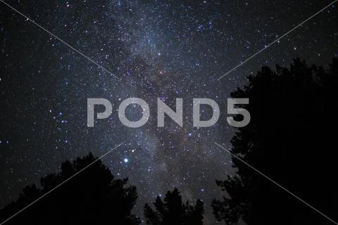 Starry sky with milkyway Stock Photos