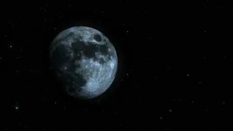 Starry sky moon and movement of stars in space. Stock Footage 195086301
