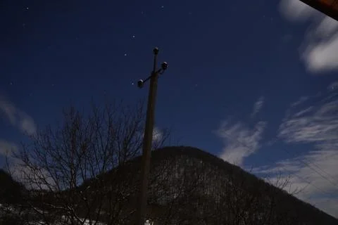 Starry sky in the mountains Stock Photos