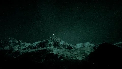 Starry sky at night Mont Blanc. Chamonix, France in November Stock Footage 292917755