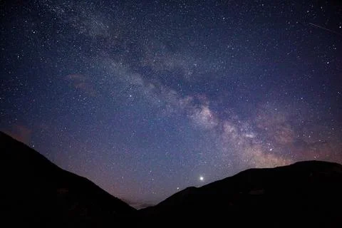 Starry sky at night Stock Photos