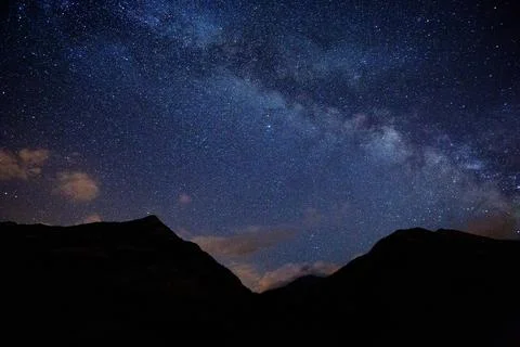 Starry sky at night Stock Photos