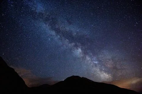 Starry sky at night Stock Photos