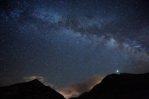 Starry sky at night Stock Photos