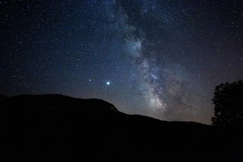 Starry sky at night Stock Photos