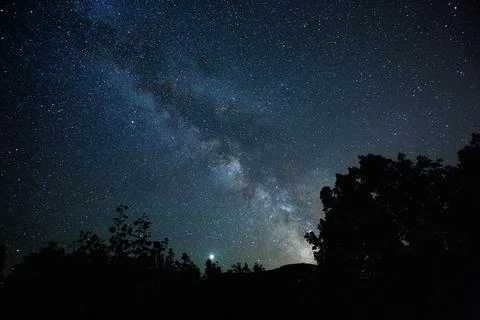 Starry sky at night Stock Photos