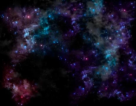 Starry sky in the open space Stock Illustration