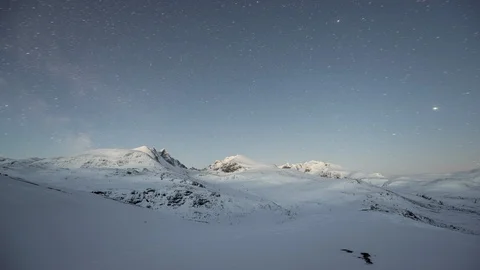 Starry sky over Hurrungane Stock Footage 87804422