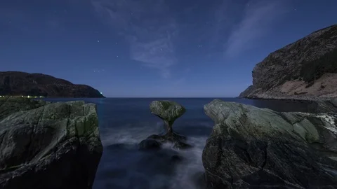 Starry sky over Kannenstein Stock Footage 88309138