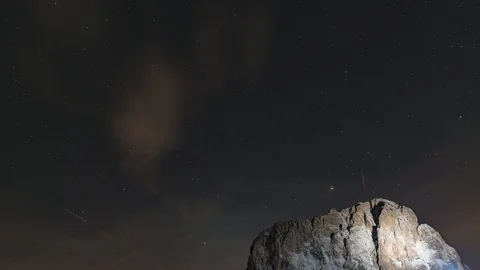 Starry sky over the mountain Stock Footage 104845499