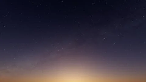 Starry Sky Over Soft Twilight Horizon With Faint Milky Way Stock Illustration