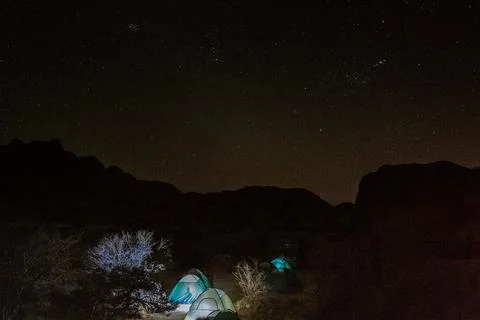 Starry sky over spitzkoppe Stock Photos